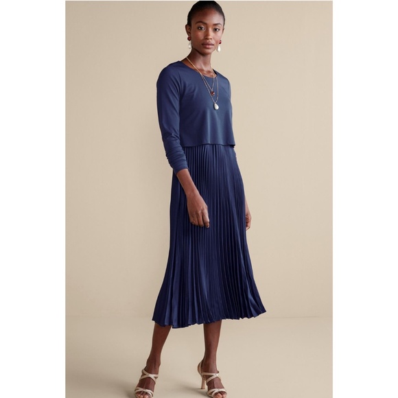 Soft Surroundings Cassandra Dress in Navy Blue - Picture 5 of 5